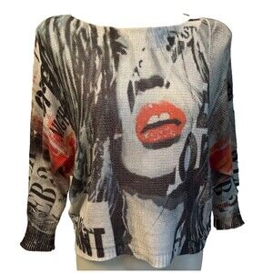 Gigi Moda Italy Pop Art Graffiti Knit Sweater - Graphic Glamour Euro-Streetwear
